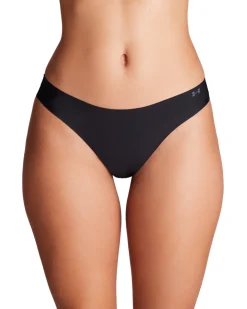 UA Pure Stretch No Show Thong 3-pack Black