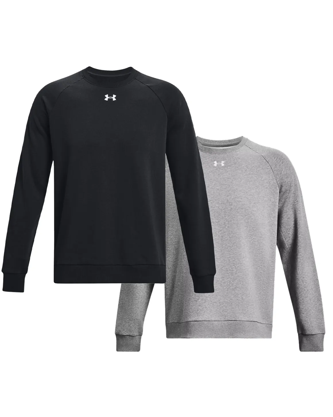 UA Rival Fleece Crew Black/Grey 2-PACK