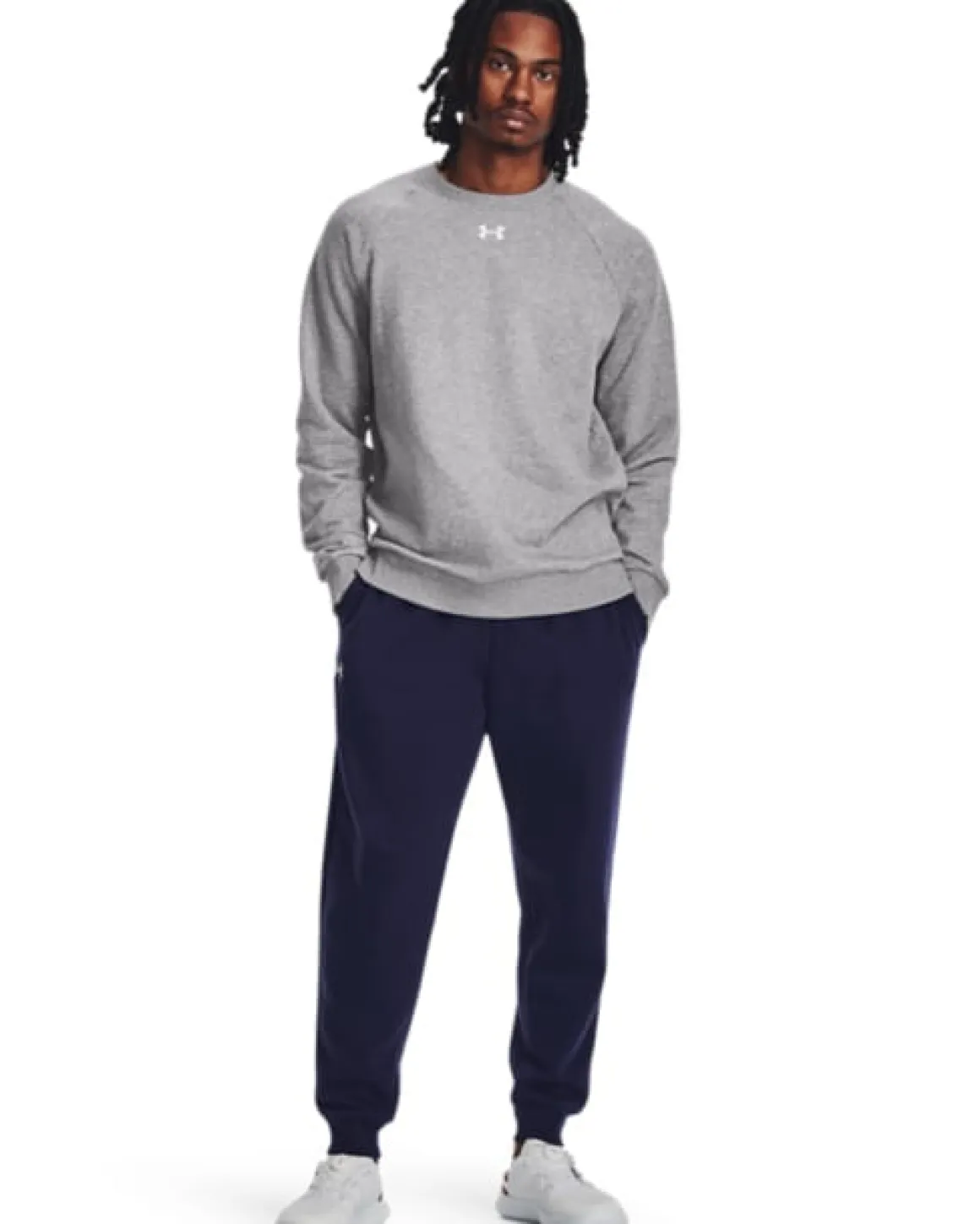 UA Rival Fleece Crew Castlerock Light Heather