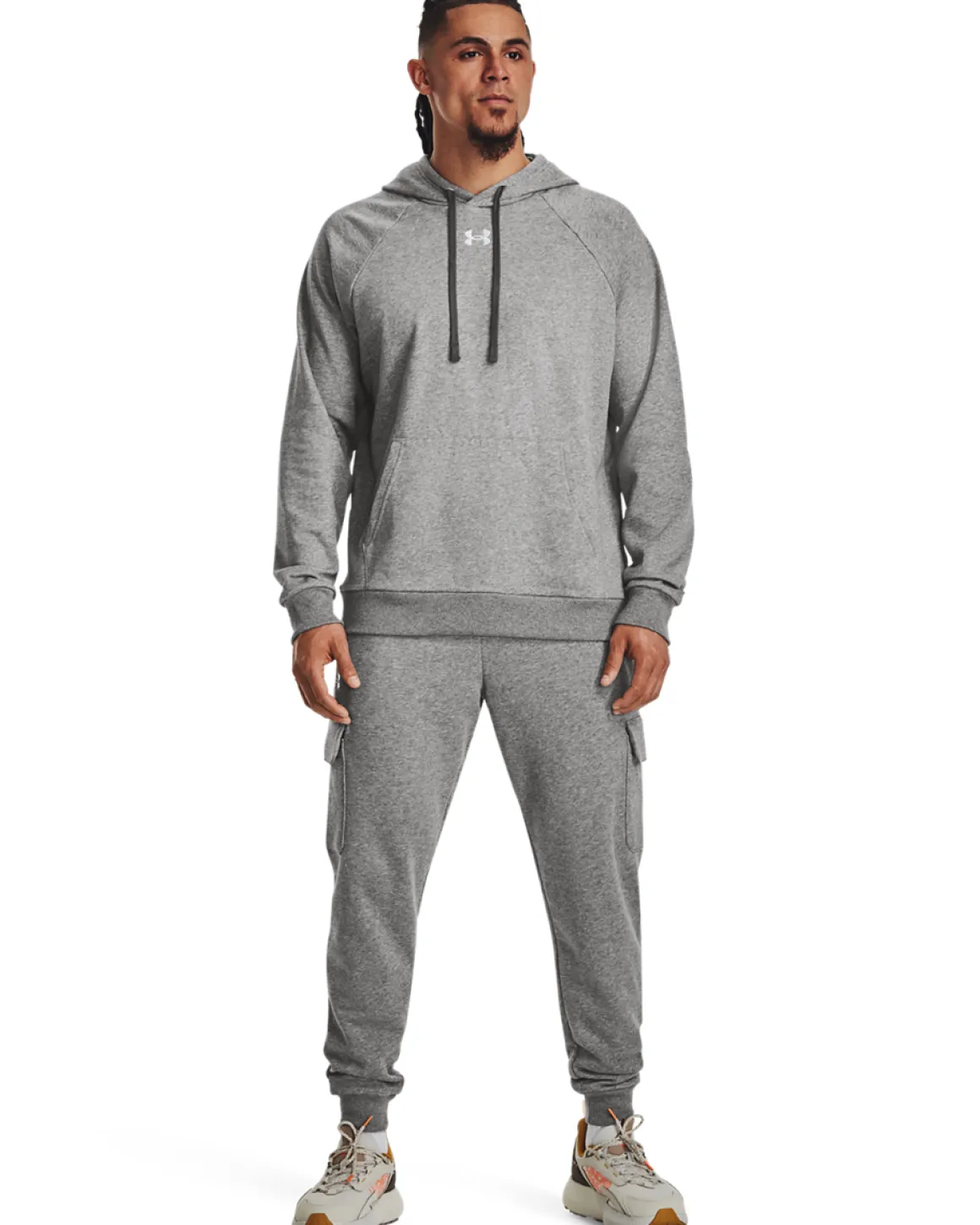 UA Rival Fleece Hoodie Castlerock Light Heather