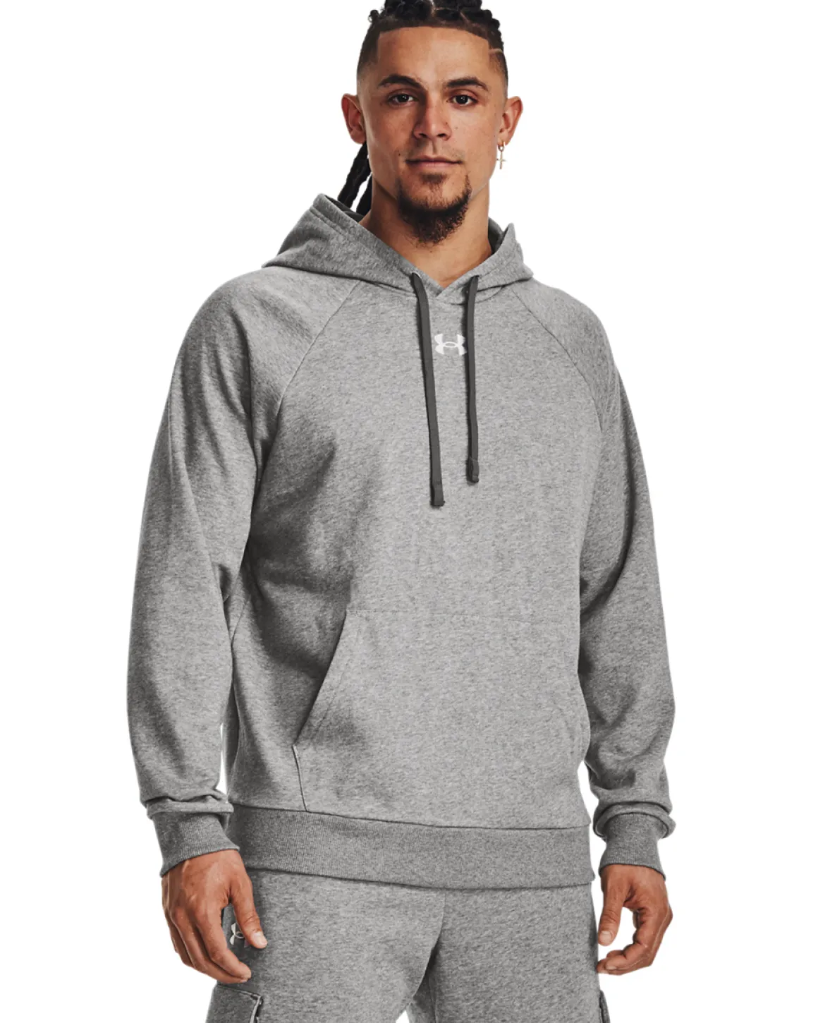 UA Rival Fleece Hoodie Castlerock Light Heather