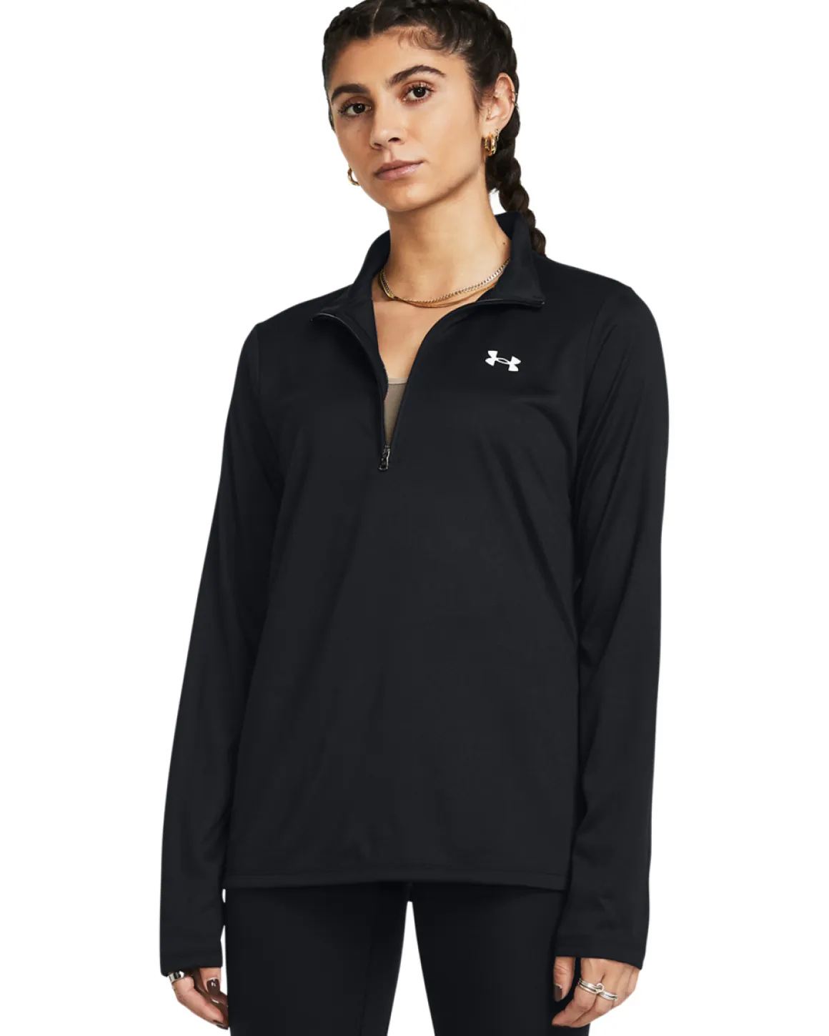UA Tech 1/2 Zip- Solid Black