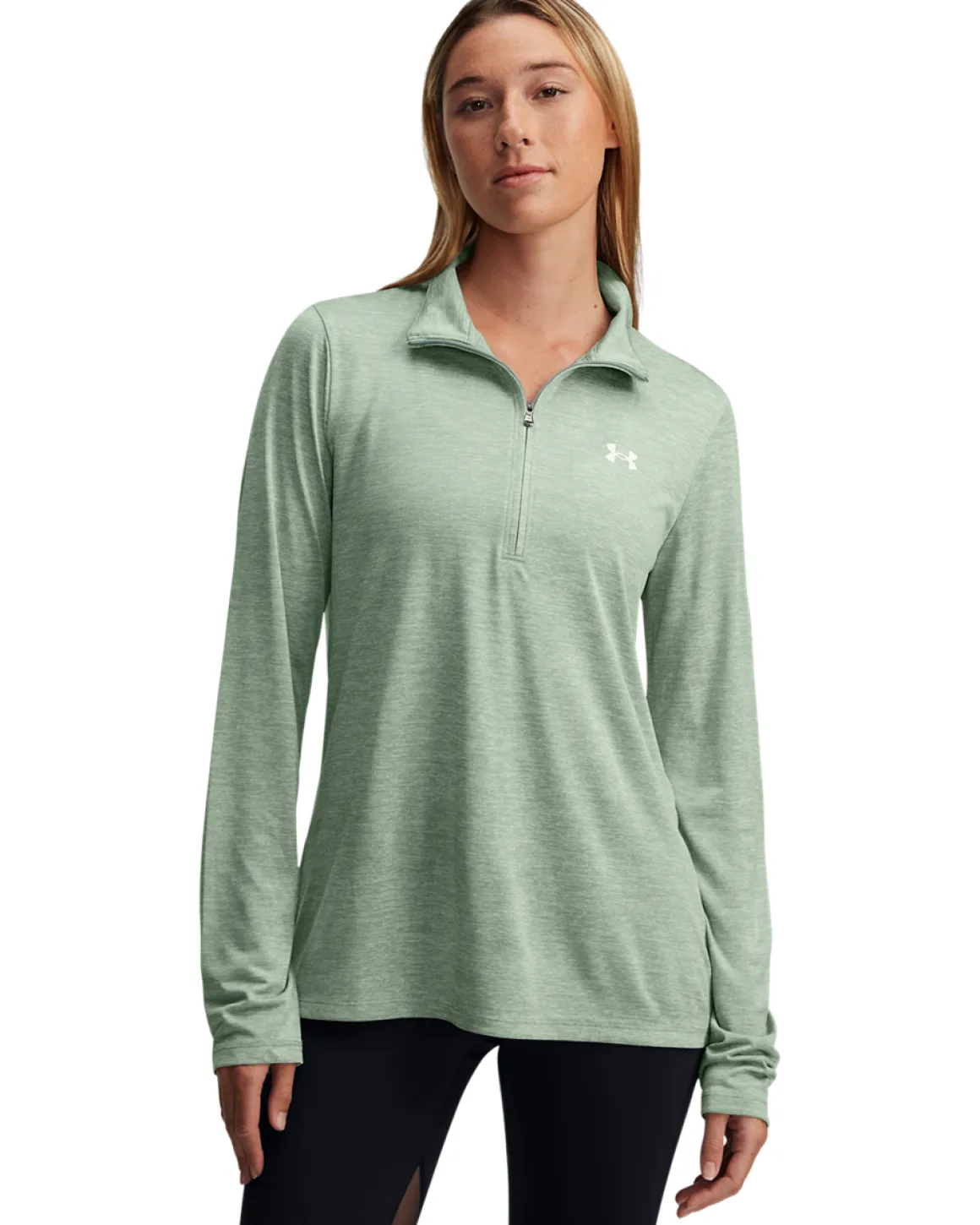 UA Tech 1/2 Zip Twist Silica Green