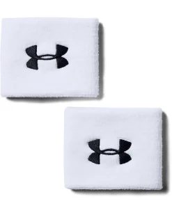 UA Wristbands + Headband Black/White SET
