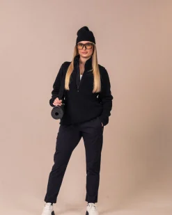 Versatile 1/2 Zip Pile Sweater Black