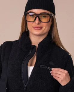 Versatile 1/2 Zip Pile Sweater Black