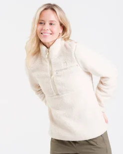 Versatile 1/2 Zip Pile Sweater Off White