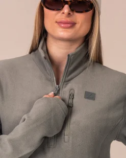 Versatile 1/2 Zip Polar Fleece Green Basil