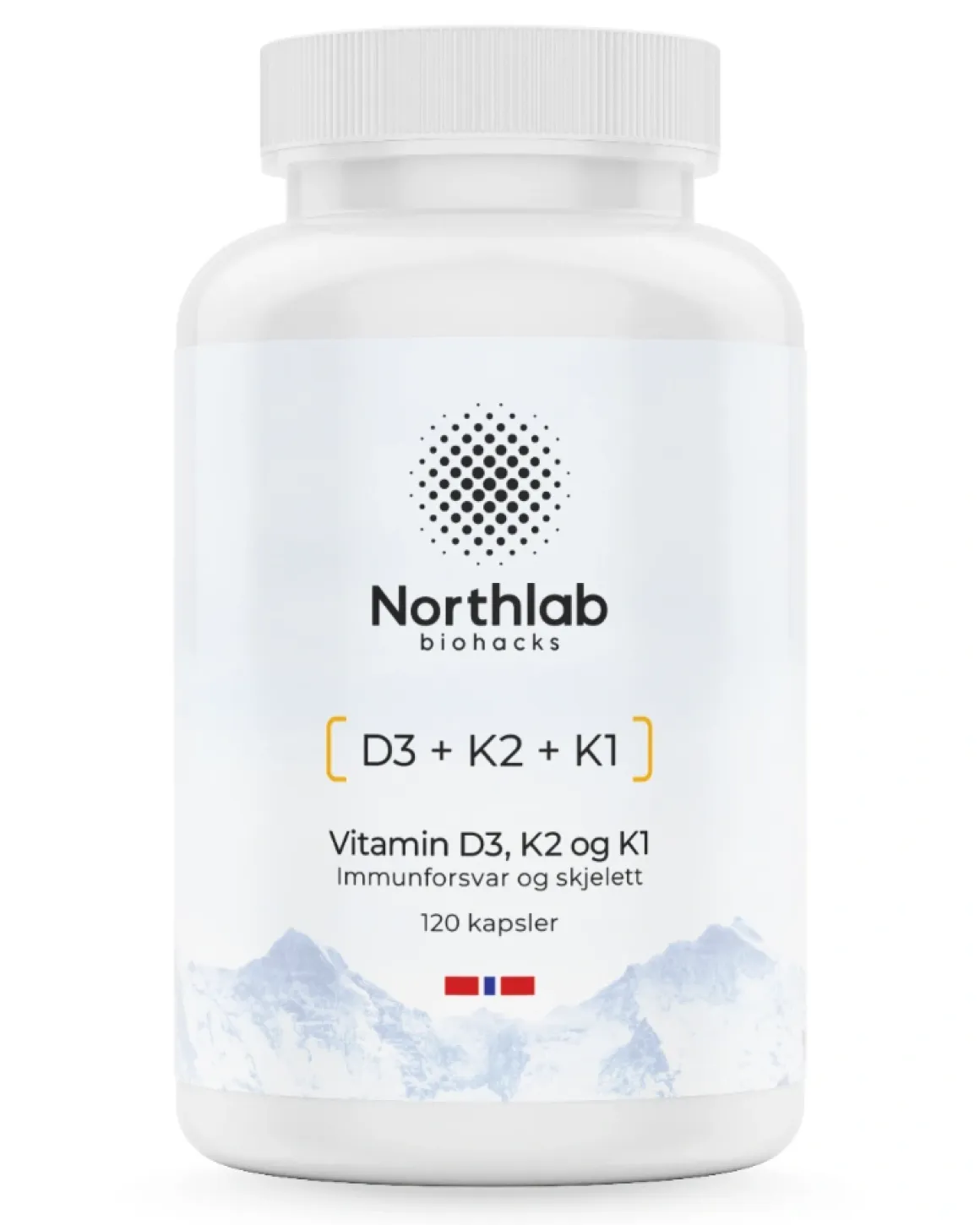 Vitamin D3, K1 og K2 60mcg 120 caps