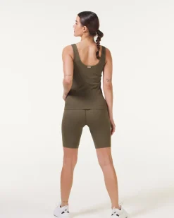 Wave Seamless Biker Shorts Green Ivy