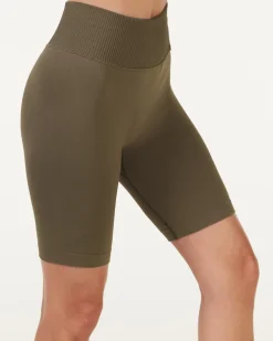 Wave Seamless Biker Shorts Green Ivy