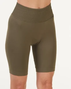 Wave Seamless Biker Shorts Green Ivy