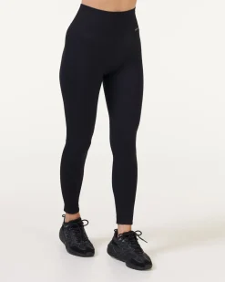 Wave Seamless Mesh Tights Black