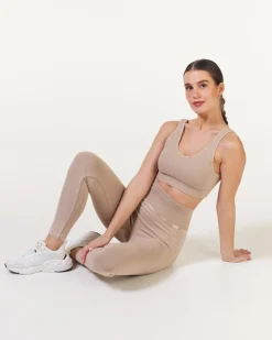Wave Seamless Tights Beige Sandwash