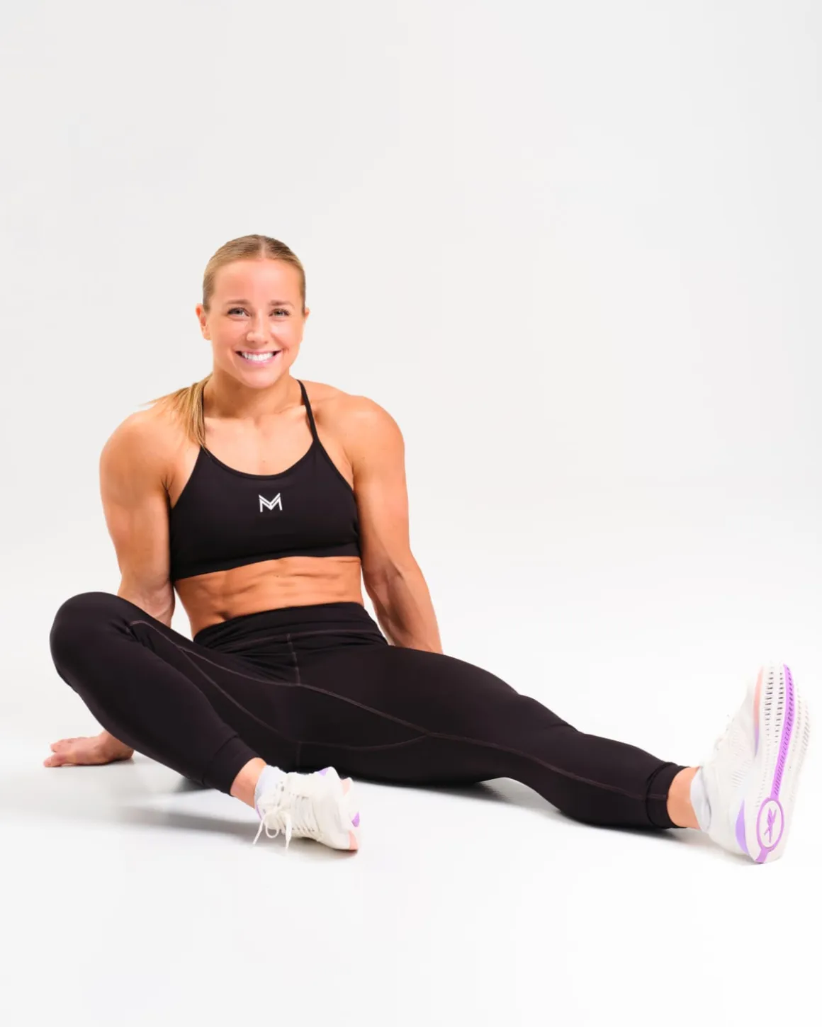 X-Back Sports Bra W + Mid Rise Tights W Black SET